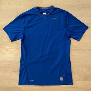Nike Pro Fitted Dri-Fit blue short sleeve shirt size Medium